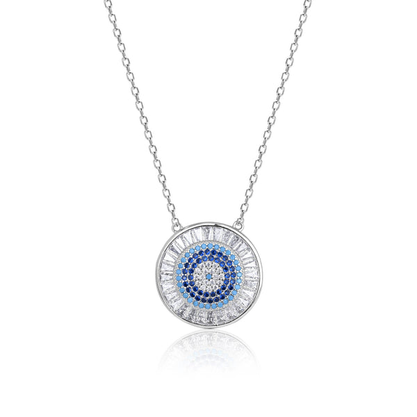Blue Stone Circle Necklace