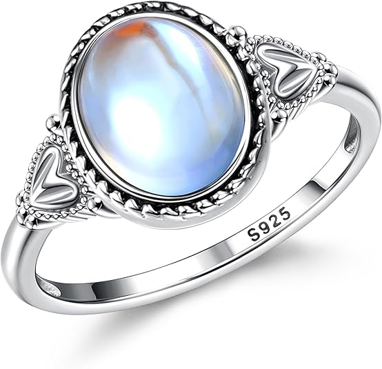 Rainbow Moonstone Ring - C1234- 925 Sterling Silver test item